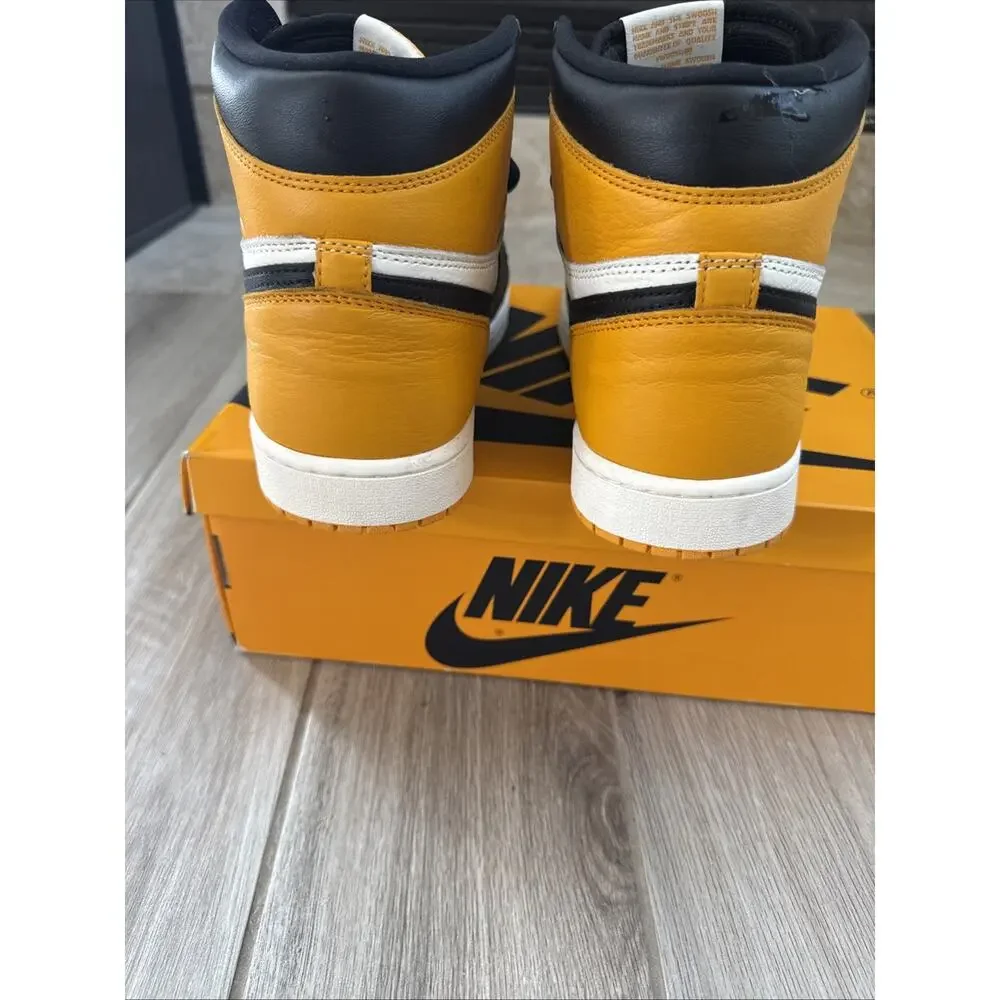 Size 13 Air Jordan 1 High OG Yellow Toe Taxi 555088-711 Lightly Worn W/ Box
